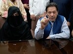 Pakistan's former Prime Minister Imran Khan, right, and Bushra Bibi,his wife Pakistan's former Prime Minister Imran Khan, right, and Bushra Bibi,his wife