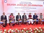 The silver jubilee celebration of the Income Tax Appellate Tribunal, Lucknow bench, on Sunday. (HT)