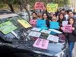 Members of 'Aravalli Bachao Sanstha' stage a demonstration as part of the Save Aravalli movement, near the residence of Haryana minister Rao Narbir Singh, in Gurugram, on Saturday. Members of 'Aravalli Bachao Sanstha' stage a demonstration as part of the Save Aravalli movement, near the residence of Haryana minister Rao Narbir Singh, in Gurugram, on Saturday.