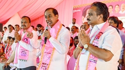 Bharat Rashtra Samithi (BRS) Chief K Chandrasekhar Rao addressed a public rally in Sangareddy, Telangana. (ANI) Bharat Rashtra Samithi (BRS) Chief K Chandrasekhar Rao addressed a public rally in Sangareddy, Telangana. (ANI)
