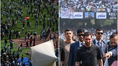 Lionel Messi's visit to Kolkata was marred by mismanagement an the crowd turning violent at the Salt Lake stadium. Lionel Messi's visit to Kolkata was marred by mismanagement an the crowd turning violent at the Salt Lake stadium.