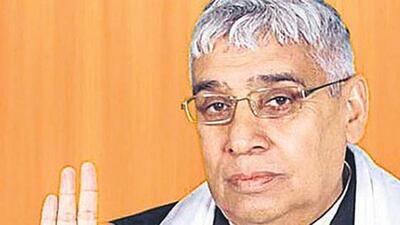 Rampal, who is lodged in Hisar jail in a case involving the death of five disciples during a clash with police at his ashram in Barwala in 2014, was honoured with ‘Kisan Ratna’ by the BKU (Amavata). (HT File)