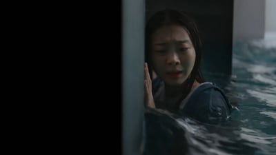 The Great Flood revolves around An-na, played by Kim Da-mi, a scientist and single mother, (X/@Netflix) The Great Flood revolves around An-na, played by Kim Da-mi, a scientist and single mother, (X/@Netflix)