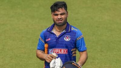 Uttar Pradesh's batter Rinku Singh during the Syed Mushtaq Ali Trophy. (PTI)