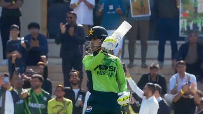 Sameer Minhas celebrates his century against India in the final of the U19 Asia Cup. (Screengrab) Sameer Minhas celebrates his century against India in the final of the U19 Asia Cup. (Screengrab)