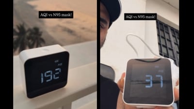 The video, captioned “N95 masks do work,” has garnered over 2 million views. (Instagram/@aneeshb) The video, captioned “N95 masks do work,” has garnered over 2 million views. (Instagram/@aneeshb)