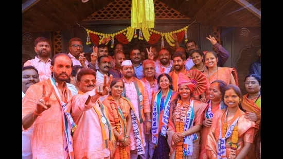 In Satara district, the BJP emerged as the dominant force, securing control of seven out of 10 municipal councils. (HT)