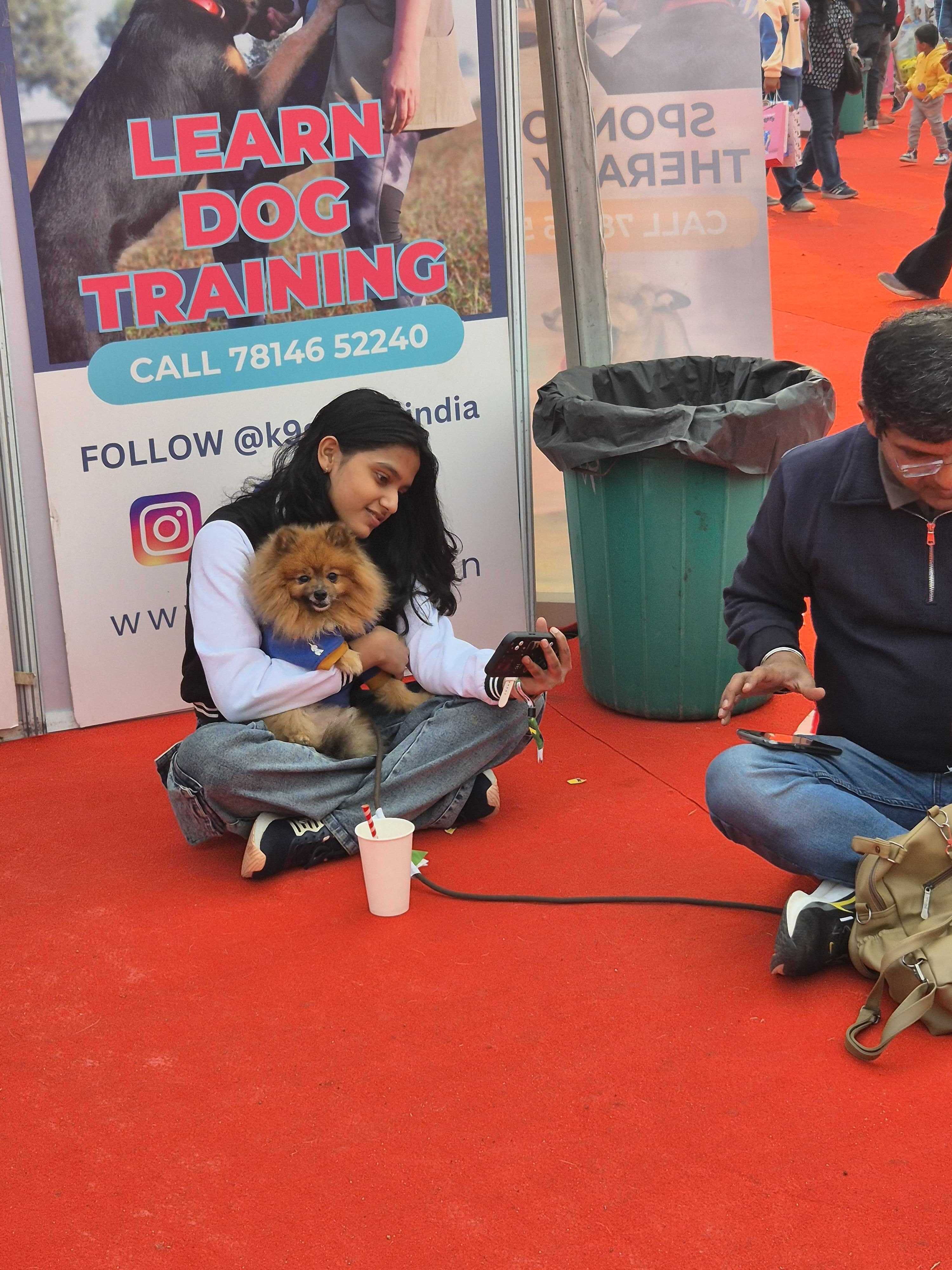 A few quiet corners turned out to be perfect selfie spots for many such as this visitor who clicked several pictures with her doggo. (Photo: Henna Rakheja/HT) A few quiet corners turned out to be perfect selfie spots for many such as this visitor who clicked several pictures with her doggo. (Photo: Henna Rakheja/HT)
