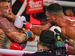 US boxer and influencer Jake Paul and British boxer Anthony Joshua fight in a non-title heavyweight bout. US boxer and influencer Jake Paul and British boxer Anthony Joshua fight in a non-title heavyweight bout.