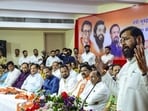 Maharashtra Deputy Chief Minister Eknath Shinde speaks during a party workers' meet held in Airoli ahead of the upcoming Navi Mumbai Municipal Corporation (NMMC) elections, in Navi Mumbai on Sunday (PTI) Maharashtra Deputy Chief Minister Eknath Shinde speaks during a party workers' meet held in Airoli ahead of the upcoming Navi Mumbai Municipal Corporation (NMMC) elections, in Navi Mumbai on Sunday (PTI)