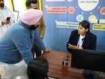 Punjab Education Minister Harjot Singh Bains attends a mega parent-teacher meeting at a government school in Sri Anandpur Sahib on December 20.
