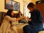 Shreya Dhanwanthary (L), Kritika Kamra and Juhi Babbar in The Great Shamsuddin Family. (Film still)