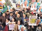 The Himachal Pradesh Congress Committee on Monday staged a protest against the central government, alleging that the move to change the name of the Mahatma Gandhi National Rural Employment Guarantee Act (MGNREGA) and alter its framework would weaken the scheme’s original objectives. (Deepak Sansta) The Himachal Pradesh Congress Committee on Monday staged a protest against the central government, alleging that the move to change the name of the Mahatma Gandhi National Rural Employment Guarantee Act (MGNREGA) and alter its framework would weaken the scheme’s original objectives. (Deepak Sansta)