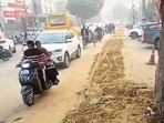 The unbarricaded stretch on Ishmeet Chowk in Model Town in Ludhiana on Monday. (Gurpreet Singh/HT)