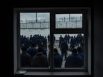 Russian prisoners of war in a Ukrainian camp. Russian prisoners of war in a Ukrainian camp.
