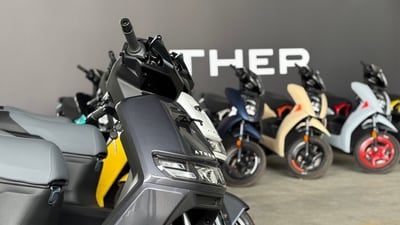Ather Energy's sales rose 67% year-on-year to 65,595 units for a market share that improved 530 basis points to 17.4% in Q2 FY26. (Tushar Deep Singh/HT) Ather Energy's sales rose 67% year-on-year to 65,595 units for a market share that improved 530 basis points to 17.4% in Q2 FY26. (Tushar Deep Singh/HT)