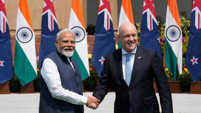 Prime Minister Narendra Modi and his counterpart Christopher Luxon (AP) Prime Minister Narendra Modi and his counterpart Christopher Luxon (AP)