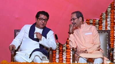 After nearly two decades, Raj Thackeray and Uddhav Thackeray came together to address a joint rally on July 5, 2025, against the introduction of Hindi as a third language in schools in the state. (File/HT Photo) After nearly two decades, Raj Thackeray and Uddhav Thackeray came together to address a joint rally on July 5, 2025, against the introduction of Hindi as a third language in schools in the state. (File/HT Photo)