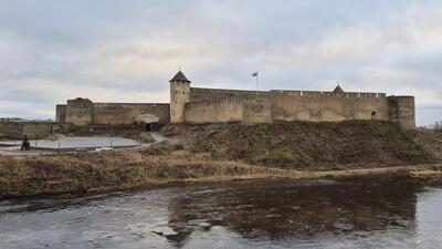 The 15th-century Ivangorod Fortress in Russia sits on the eastern bank of the Narva River and is 210 km from the Estonian capital Tallinn. (Photo/Rahul Singh) The 15th-century Ivangorod Fortress in Russia sits on the eastern bank of the Narva River and is 210 km from the Estonian capital Tallinn. (Photo/Rahul Singh)