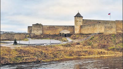 The 15th century Ivangorod Fortress in Russia sits on the eastern bank of Narva River and is 210 km from the Estonian capital Tallinn. (HT Photo) The 15th century Ivangorod Fortress in Russia sits on the eastern bank of Narva River and is 210 km from the Estonian capital Tallinn. (HT Photo)