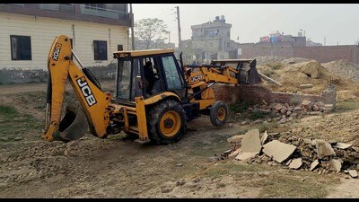 The civic body officials stated that the owners had either started the construction works without getting the building plan approved from the civic body or they were constructing the buildings in violation of the building bylaws. (HT Photo)