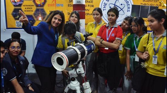 An exhibition underway at IIT Bombay showcases various robots and advanced robotic systems along with instruments based on new technologies. (Praful Gangurde / HT Photo)