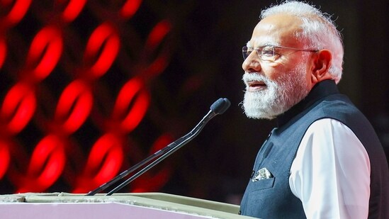 PM begins interaction with students in 'Pariksha Pe Charcha' programme in Assam (PMO via PTI)
