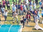 Angry fans vandalise the Salt Lake Stadium, alleging poor management during Argentine footballer Lionel Messi's G.O.A.T India Tour 2025 in Kolkata on Saturday. 