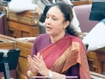 Aradhana Mishra, UP Congress legislative party leader, speaking in the House (Sourced)