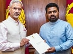 External affairs minister S Jaishankar with Sri Lankan President Anura Kumara Dissanayake in Colombo on Tuesday. (X)