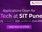 SIT Pune invites applications for B.Tech programmes for the 2026-27 academic year.(Symbiosis Institute of Technology (SIT), Pune)