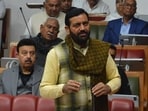 Haryana chief minister Nayab Singh Saini on the concluding day of the assembly session in Chandigarh. (HT)