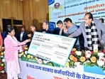 Jharkhand CM Hemant Soren at an event in Ranchi on Tuesday (HT PHOTO)