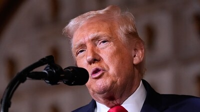 President Donald Trump speaks at his Mar-a-Lago club. (AP)