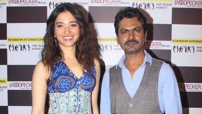 Tamannaah Bhatia and Nawazuddin Siddiqui during the promotions of Bole Chudiyan. Tamannaah Bhatia and Nawazuddin Siddiqui during the promotions of Bole Chudiyan.