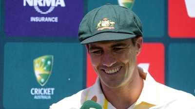 Pat Cummins speaks after the Adelaide Test match. (REUTERS)