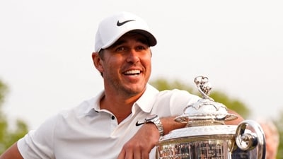 Brooks Koepka celebrates after winning the PGA Championship golf tournament at Oak Hill Country Club. (USA TODAY Sports via Reuters Con)