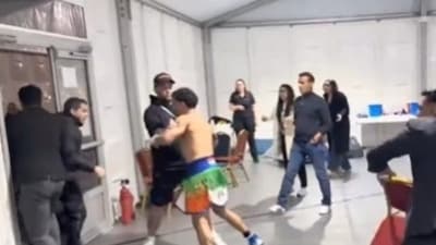 Vipin Gulia physically intervened to protect Indian boxer Neeraj Goyat (Screengrab - X) Vipin Gulia physically intervened to protect Indian boxer Neeraj Goyat (Screengrab - X)