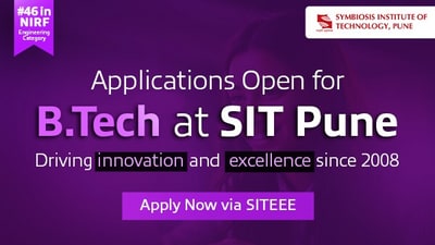 SIT Pune invites applications for B.Tech programmes for the 2026-27 academic year. (Symbiosis Institute of Technology (SIT), Pune) SIT Pune invites applications for B.Tech programmes for the 2026-27 academic year. (Symbiosis Institute of Technology (SIT), Pune)