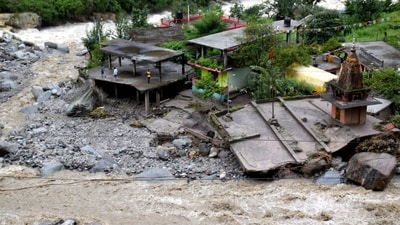 A deadly cloudburst hit Jammu and Kashmir's Chishoti village on August 14, which led to flash floods that posed a fatal situation to the pilgrims of the annual Machail Mata Yatra in the region. (PTI) A deadly cloudburst hit Jammu and Kashmir's Chishoti village on August 14, which led to flash floods that posed a fatal situation to the pilgrims of the annual Machail Mata Yatra in the region. (PTI)