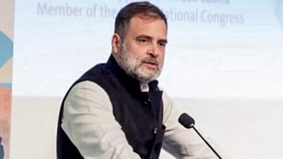 Leader of Opposition in the Lok Sabha and Congress leader Rahul Gandhi addresses a gathering during a visit to the Hertie School, in Berlin, Germany. ((@INCOverseas)) Leader of Opposition in the Lok Sabha and Congress leader Rahul Gandhi addresses a gathering during a visit to the Hertie School, in Berlin, Germany. ((@INCOverseas))
