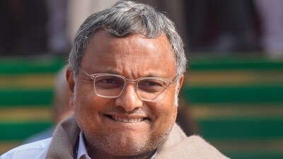 Congress MP Karti P Chidambaram during the Winter session of Parliament, in New Delhi, Monday, Dec. 15, 2025. (PTI)