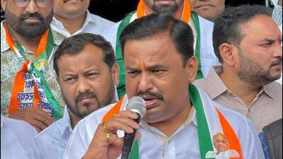 Prashant Jagtap (with mic), who has consistently opposed any tie-up with the Ajit Pawar-led faction, stayed away from the late-night meeting, underlining the depth of opposition within a section of the party. (Prashant Jagtap/X) Prashant Jagtap (with mic), who has consistently opposed any tie-up with the Ajit Pawar-led faction, stayed away from the late-night meeting, underlining the depth of opposition within a section of the party. (Prashant Jagtap/X)