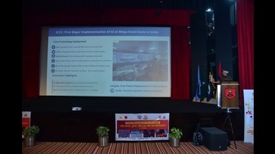The concluding day’s session of the two-day symposium and tabletop exercise underway in Prayagraj on Tuesday. (HT) The concluding day’s session of the two-day symposium and tabletop exercise underway in Prayagraj on Tuesday. (HT)