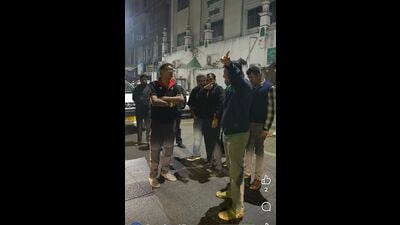 The delegation, led by Jamaluddin Mohammad, a UCI commissioner and technical director from Malaysia, conducted the inspection at midnight, suggesting improvements related to footpaths and road works. (HT) The delegation, led by Jamaluddin Mohammad, a UCI commissioner and technical director from Malaysia, conducted the inspection at midnight, suggesting improvements related to footpaths and road works. (HT)