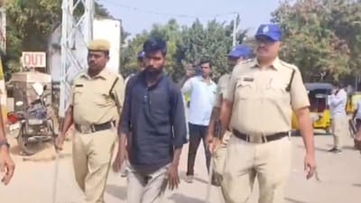 The accused, identified as Ajay, has been arrested by the police. (Screengrab/ @PTI_News) The accused, identified as Ajay, has been arrested by the police. (Screengrab/ @PTI_News)