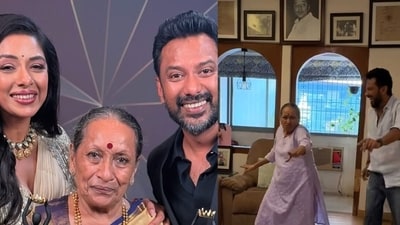 Rajani Ganguly with her children Rupali and Vijay