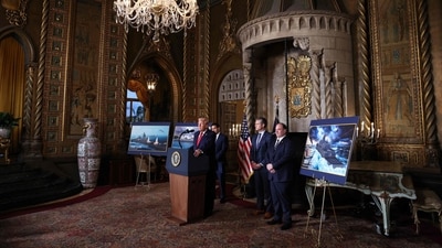 US President Donald Trump, joined by Secretary of State Marco Rubio, Secretary of War Pete Hegseth, and Secretary of the Navy John Phelan, announces the creation of the Trump-class battleship (Getty Images via AFP) US President Donald Trump, joined by Secretary of State Marco Rubio, Secretary of War Pete Hegseth, and Secretary of the Navy John Phelan, announces the creation of the Trump-class battleship (Getty Images via AFP)