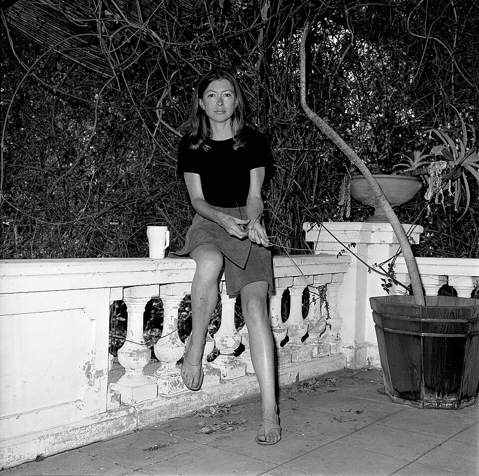 “A powerful writer, Didion was mostly seen as a petite woman. Her sentences wielded power, but her frail exterior attracted the word “birdlike”. It’s this image one often returns to. Or is forced to.” Joan Didion circa 1970. (Kathleen Ballard, Los Angeles Times/ Wikimedia) “A powerful writer, Didion was mostly seen as a petite woman. Her sentences wielded power, but her frail exterior attracted the word “birdlike”. It’s this image one often returns to. Or is forced to.” Joan Didion circa 1970. (Kathleen Ballard, Los Angeles Times/ Wikimedia)