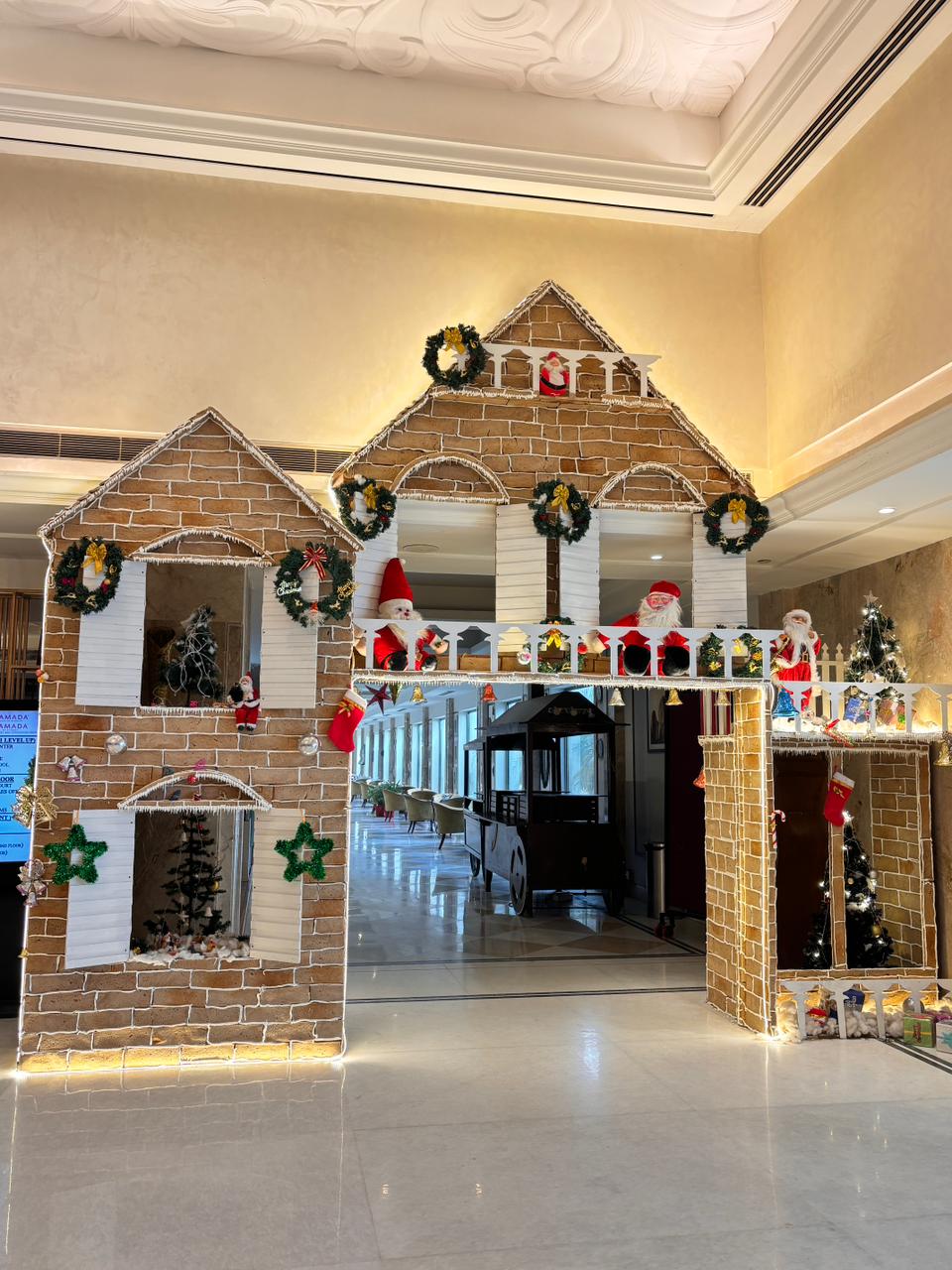 The ginger bread house display put up by chefs at Ramada Hotel